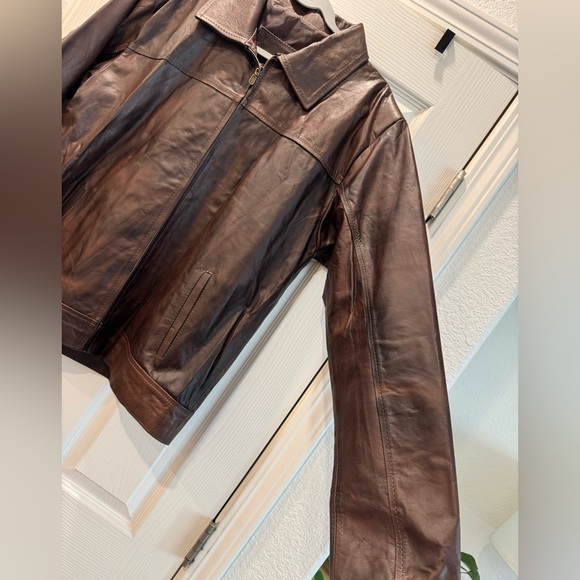 Men's Brown 100% Leather Jacket - XL - Picture 3 of 6